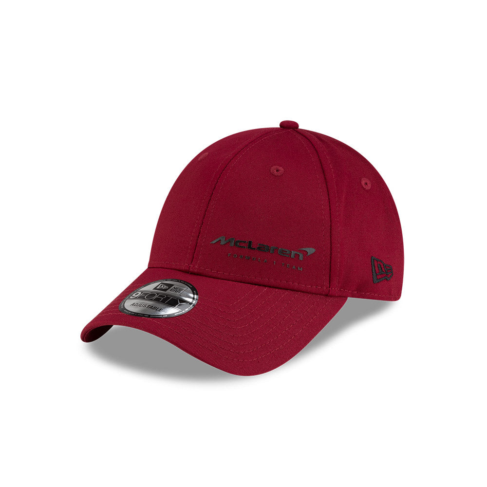 McLaren F1 Racing Hat - Essential Carmine Red 9Forty Formula 1 Snapback Cap - New Era